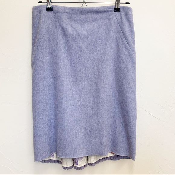 Anthropologie Elevenses Lavender Women’s Textured Knee Length Pleated Back Lined - Picture 1 of 13